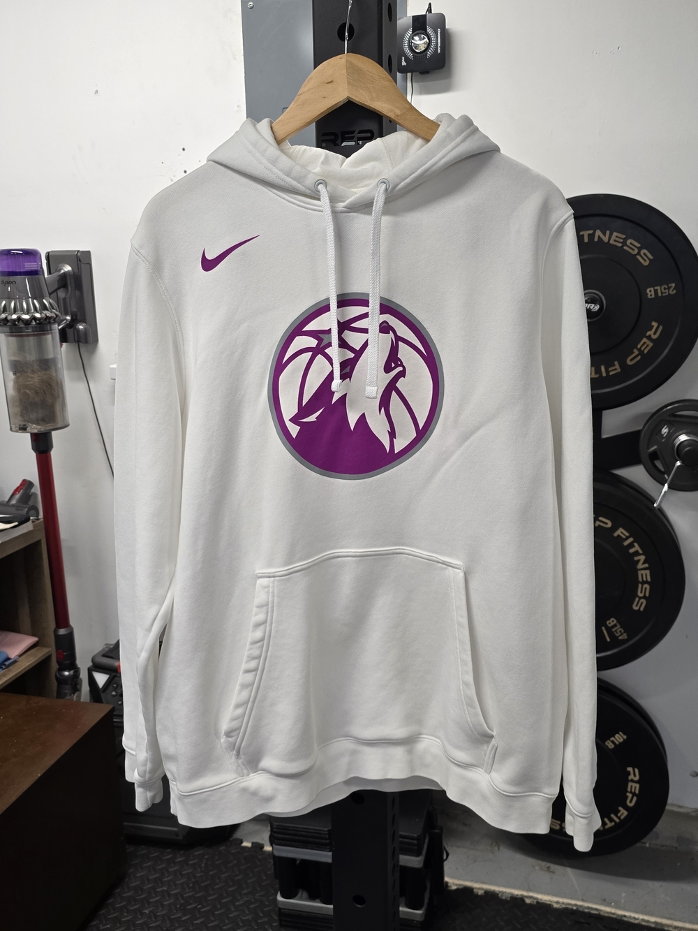 Nike White NBA Pullover Hoodie with Black Tag